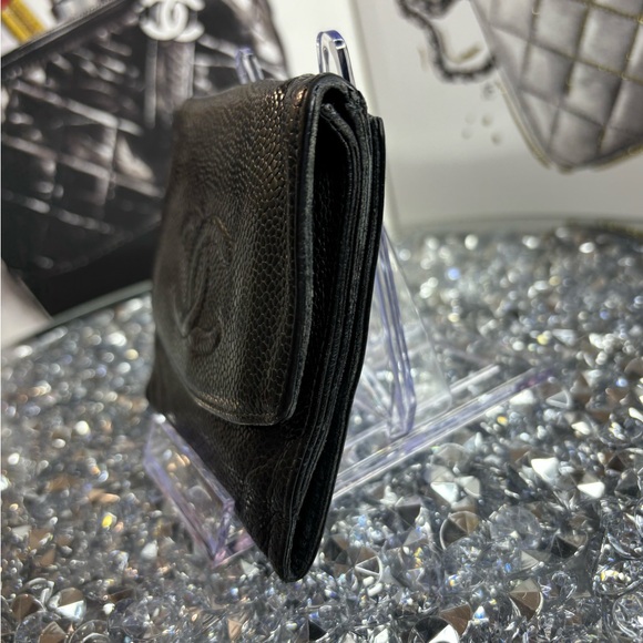 Chanel IMPERFECT CC compact bifold wallet in black caviar leather GUC - Picture 6 of 12